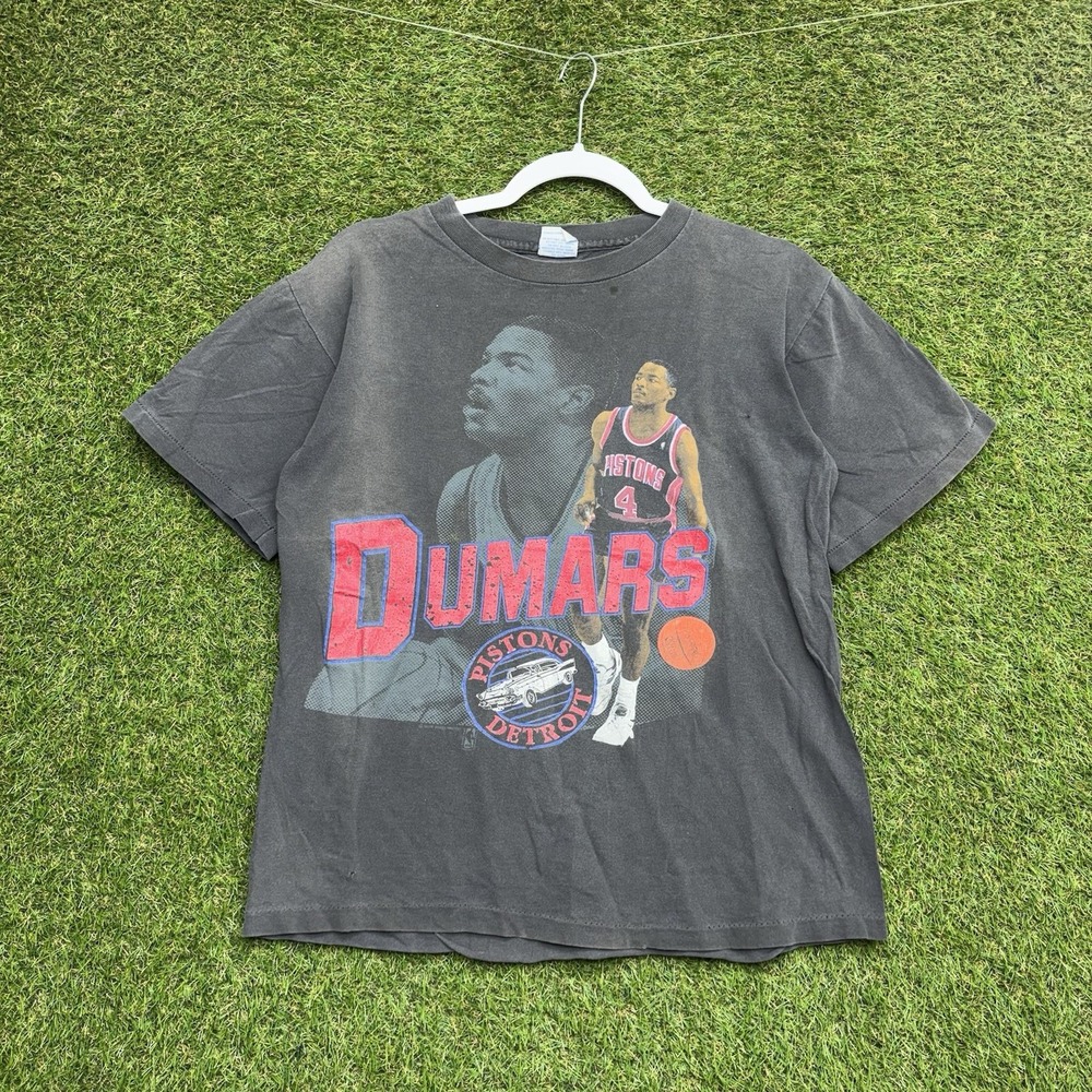 Vintage  Joe Dumars Detroit Pistons Shirt Mens Medium Salem 89' Caricature Faded